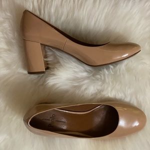 LINEA PAOLO Nude Block heel pumps